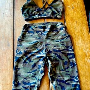 DHVANI jog bra (S) and leggings (M) , Camo. Set for sale!